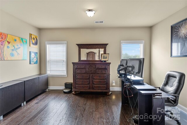 1011 Potomac Rd, Indian Trail, NC 28079 - office area featuring baseboards and wood finished floors