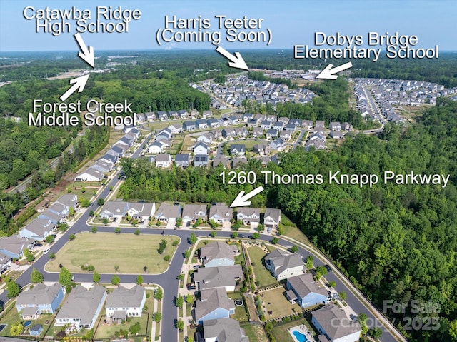 1260 Thomas Knapp Pkwy, Fort Mill, SC 29715 - drone / aerial view with a residential view