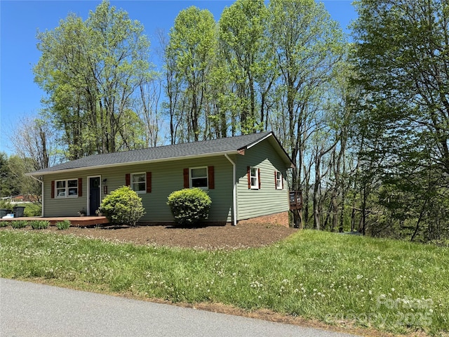 view of single story home