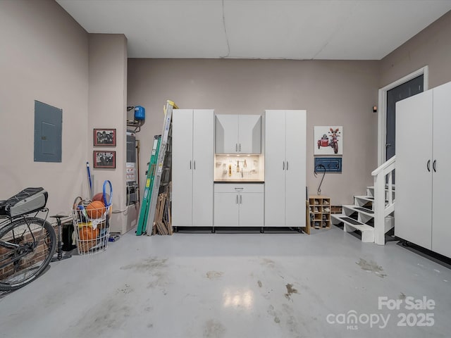 3133 English Sparrow Ln, Charlotte, NC 28210 - garage with electric panel and gas water heater