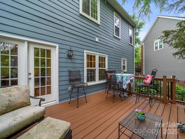 3133 English Sparrow Ln, Charlotte, NC 28210 - wooden deck featuring outdoor dining space