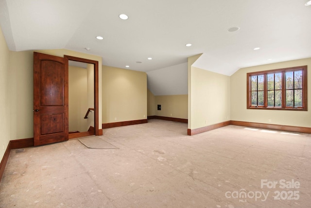 693 Thunderhill Trl, Blowing Rock, NC 28605 - additional living space with lofted ceiling, baseboards, and recessed lighting