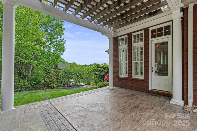 view of patio / terrace with a pergola