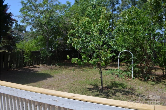 view of yard with fence