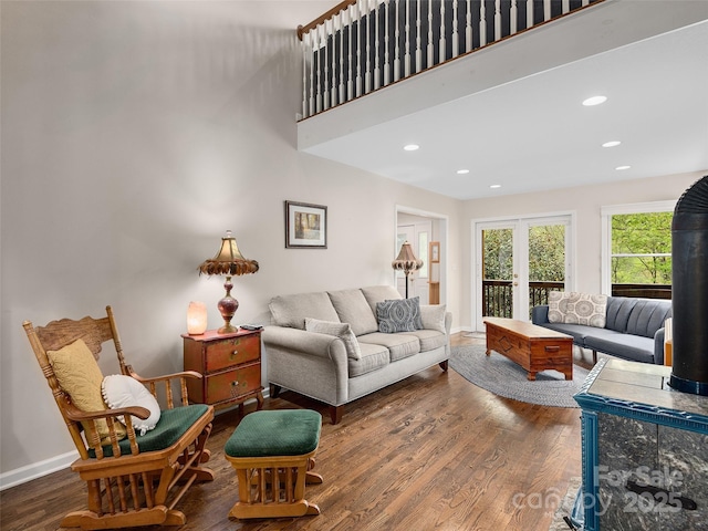 221 Holland Dr, Black Mountain, NC 28711 - living area with recessed lighting, baseboards, and wood finished floors