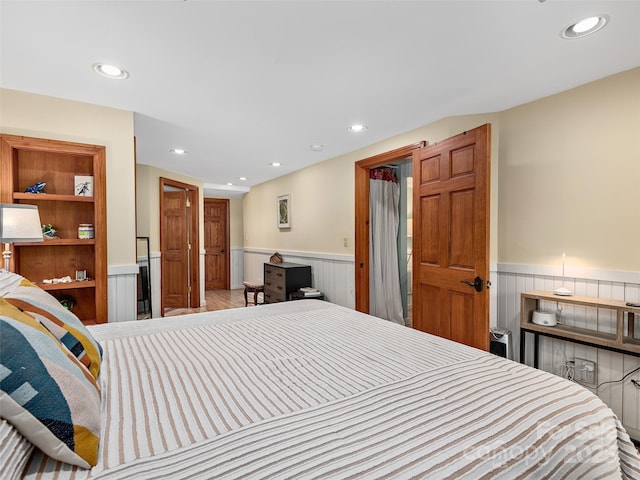 221 Holland Dr, Black Mountain, NC 28711 - bedroom with a wainscoted wall and recessed lighting