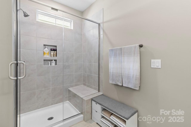 full bathroom with a stall shower