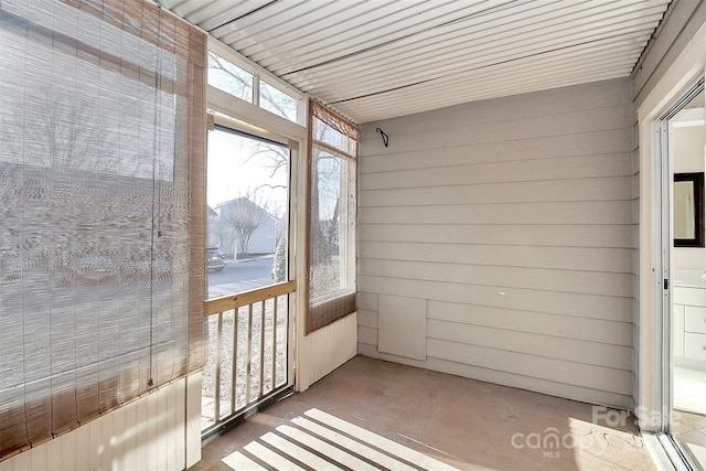 view of unfurnished sunroom