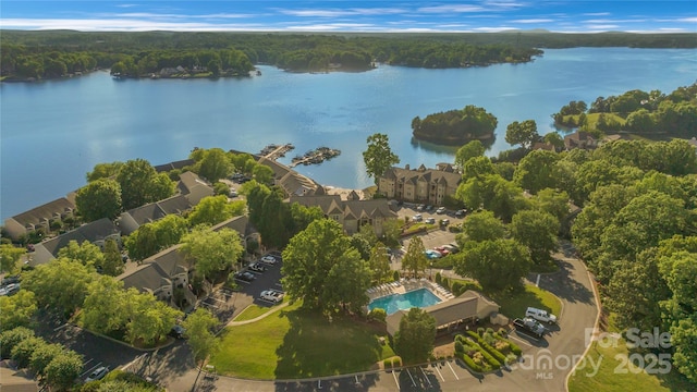 13932 Queens Harbor Rd, Charlotte, NC 28278 - aerial view of a nearby body of water, a heavily wooded area, and a pool