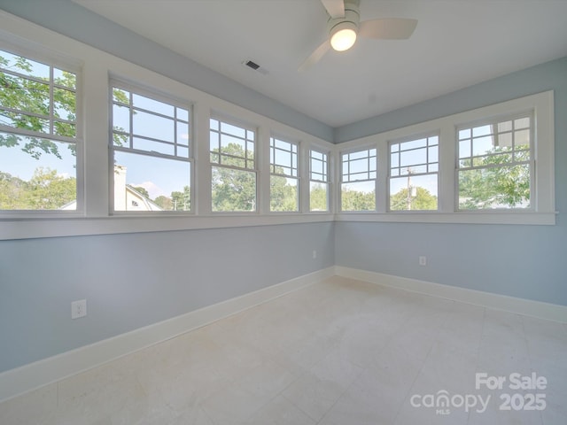300 W Thomas St, Salisbury, NC 28144 - unfurnished sunroom with baseboards, a wealth of natural light, and visible vents