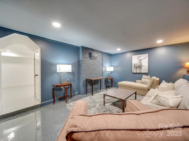 300 W Thomas St, Salisbury, NC 28144 - living area featuring baseboards and recessed lighting