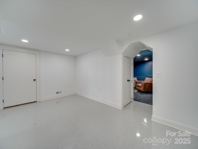 300 W Thomas St, Salisbury, NC 28144 - basement with baseboards, recessed lighting, and visible vents