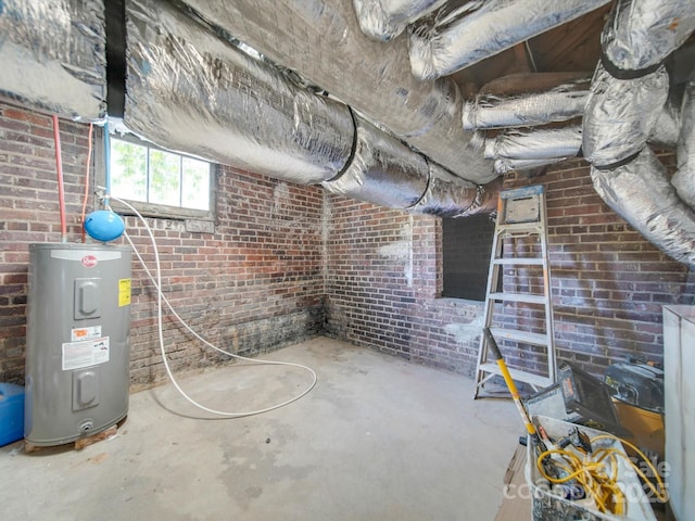 300 W Thomas St, Salisbury, NC 28144 - below grade area featuring brick wall and water heater