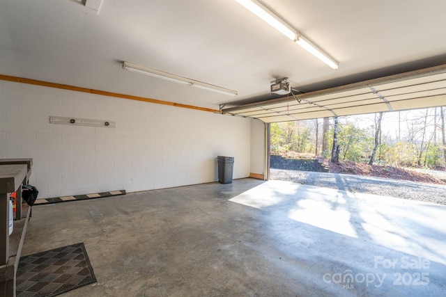 1415 Little River Campground Rd, Pisgah Forest, NC 28768 - garage with a garage door opener and concrete block wall