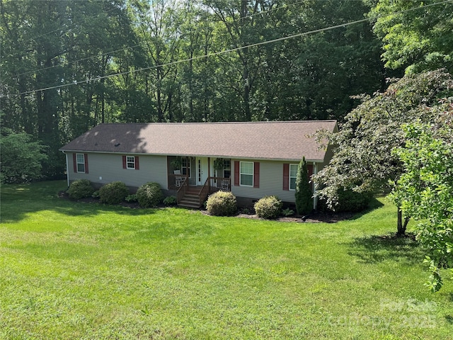 ranch-style house with a front yard