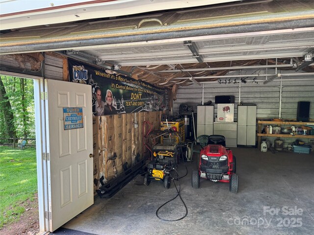 view of garage