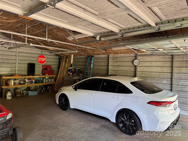 view of garage