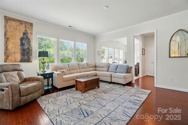 9003 Smokey Hill Ln, Fort Mill, SC 29707 - living area featuring crown molding, wood-type flooring, and baseboards