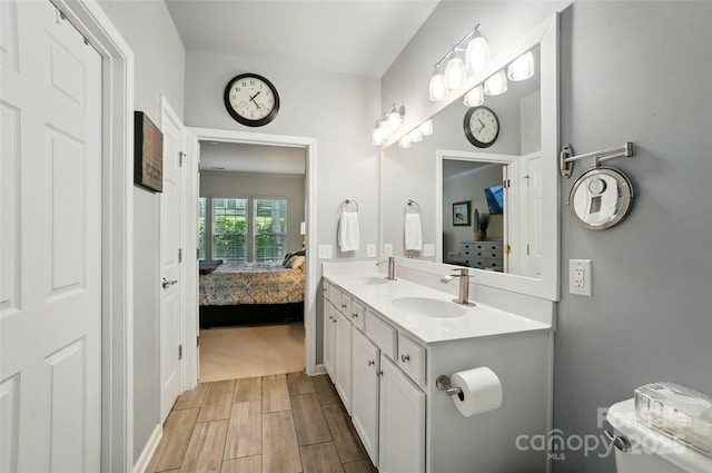 9003 Smokey Hill Ln, Fort Mill, SC 29707 - bathroom with ensuite bathroom, wood finish floors, double vanity, and toilet