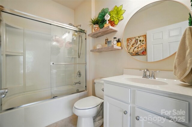 9003 Smokey Hill Ln, Fort Mill, SC 29707 - full bathroom with vanity, toilet, and bath / shower combo with glass door