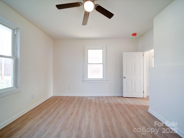 55 Ranlo Ave, Gastonia, NC 28054 - empty room featuring baseboards, light wood finished floors, and ceiling fan