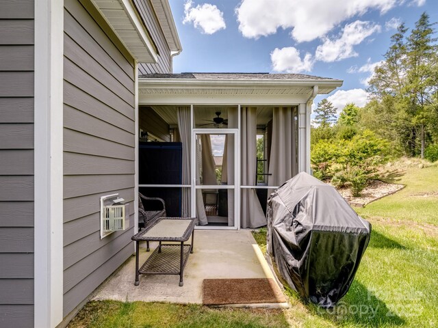 4316 Falls Lake Dr SW, Concord, NC 28025 - view of patio with a sunroom and area for grilling