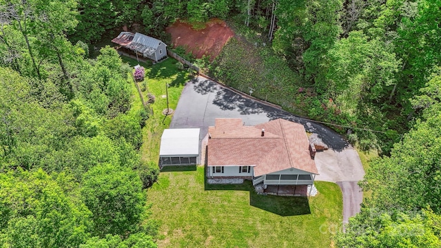 2196 Uphill Ln, Lenoir, NC 28645 - view from above of property with a heavily wooded area