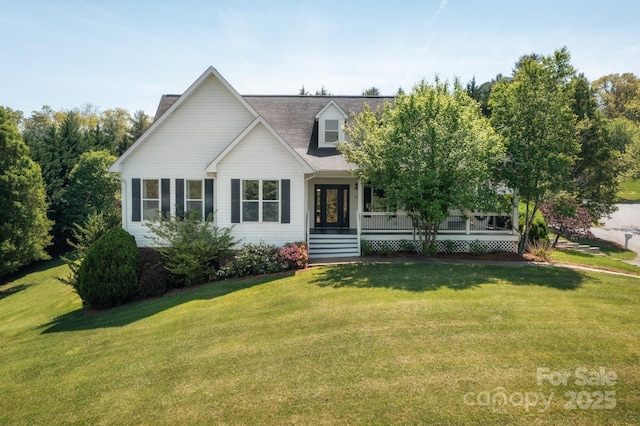 44 White Thorn Dr, Alexander, NC 28701 - cape cod-style house with covered porch and a front yard