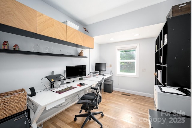44 White Thorn Dr, Alexander, NC 28701 - office area with baseboards, recessed lighting, and light wood finished floors
