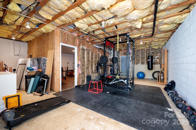44 White Thorn Dr, Alexander, NC 28701 - workout area with concrete block wall