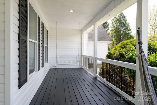 44 White Thorn Dr, Alexander, NC 28701 - wooden terrace featuring covered porch