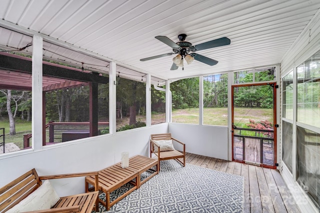 6910 Birdsong Ln, Waxhaw, NC 28173 - sunroom / solarium featuring a ceiling fan