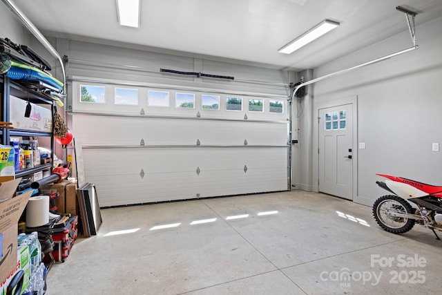 view of garage