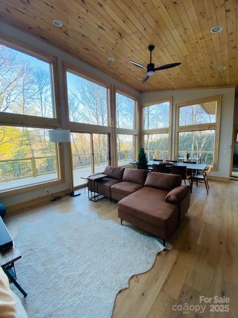 LOT7 Legacy Dr Unit 7, Fleetwood, NC 28626 - living area featuring wood ceiling, a wealth of natural light, and wood finished floors