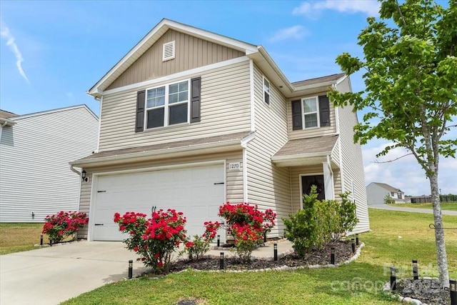 1270 Winding Creek Rd, Salisbury, NC 28146 - traditional-style home featuring a garage, a front lawn, and driveway