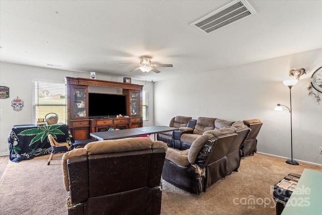 1270 Winding Creek Rd, Salisbury, NC 28146 - living room featuring carpet floors and a ceiling fan