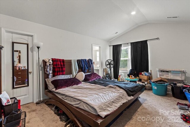 1270 Winding Creek Rd, Salisbury, NC 28146 - bedroom with carpet flooring, vaulted ceiling, and ensuite bath