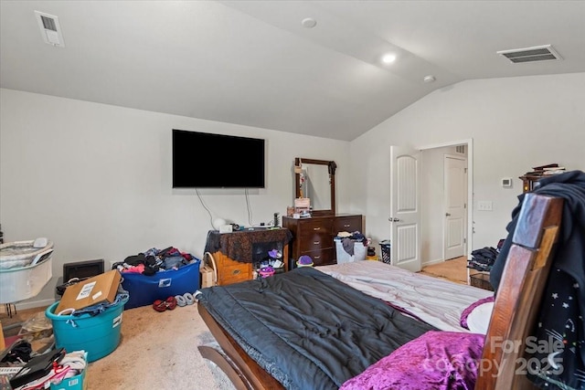 1270 Winding Creek Rd, Salisbury, NC 28146 - carpeted bedroom featuring vaulted ceiling