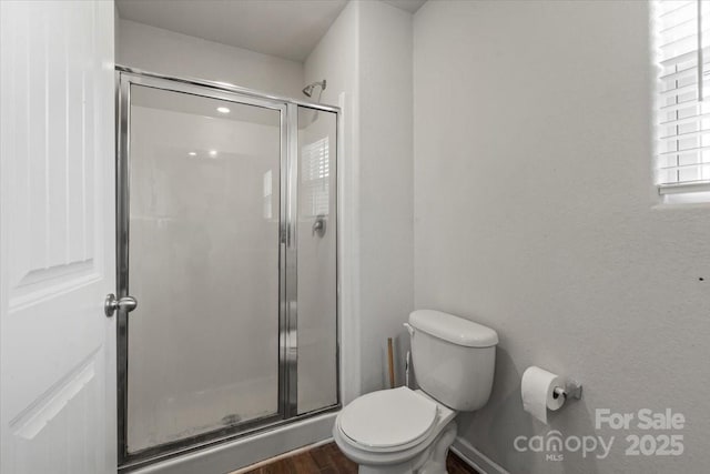 1270 Winding Creek Rd, Salisbury, NC 28146 - bathroom with a stall shower and wood finished floors