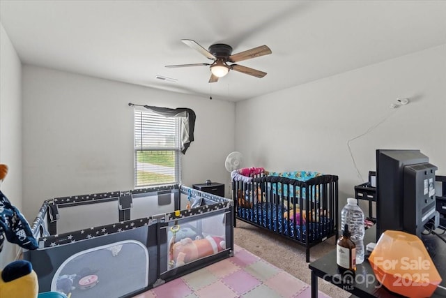 1270 Winding Creek Rd, Salisbury, NC 28146 - bedroom featuring carpet flooring and ceiling fan