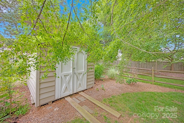 view of shed