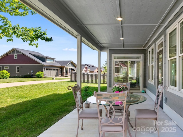 view of patio with a residential view
