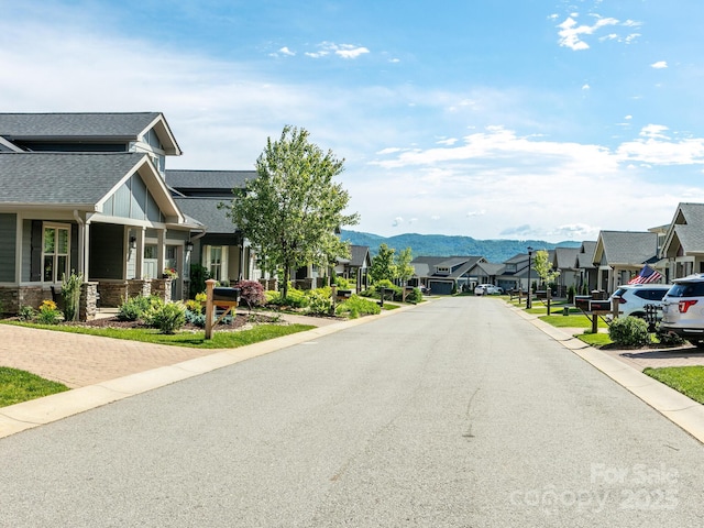 158 Waightstill Dr, Arden, NC 28704 - view of asphalt street with a residential view and a mountain view
