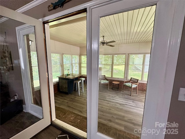 70 Cumberland Ct SW, Concord, NC 28025 - sunroom / solarium with ceiling fan and wood finished floors