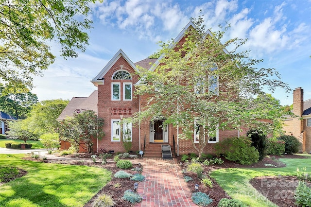 4509 Rosecliff Dr, Charlotte, NC 28277 - view of front facade featuring brick siding, crawl space, and a front lawn
