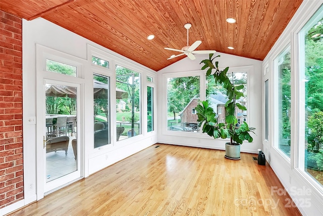 4509 Rosecliff Dr, Charlotte, NC 28277 - unfurnished sunroom featuring wood ceiling, lofted ceiling, wood finished floors, and recessed lighting