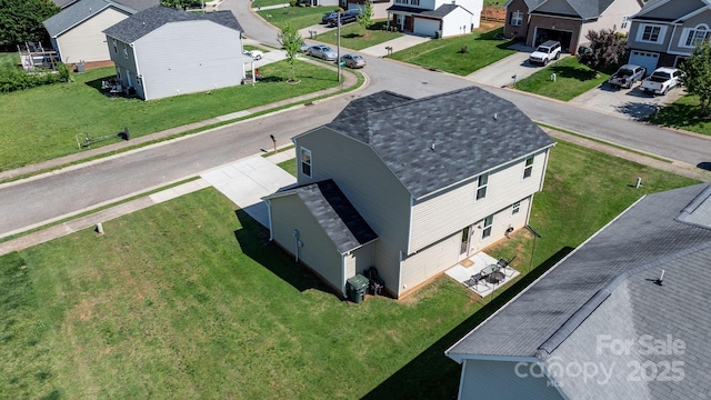 aerial view with a residential view
