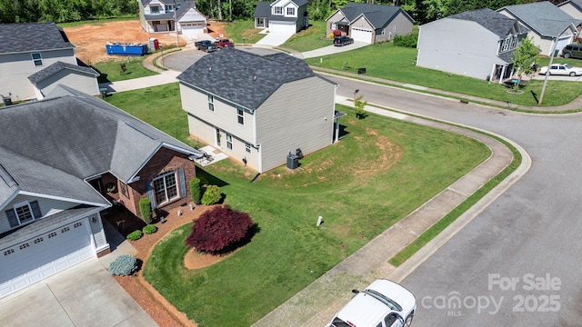 aerial view with a residential view