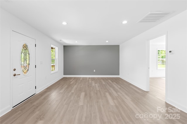 662 Camp Ferry Rd, Mooresboro, NC 28114 - entrance foyer featuring plenty of natural light, light wood finished floors, recessed lighting, and baseboards