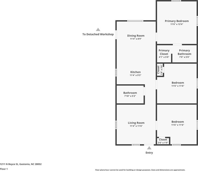 1211 N Boyce St, Gastonia, NC 28052 - room layout
